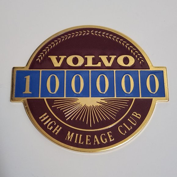 Volvo Other Vintage Volvo High Mileage Club 0000 Miles Emblem Badge Medallion Oem Genuine